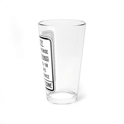 MUTCD-NJ RNJ7-8A (New Jersey) (Road Sign) Pint Glass 16oz - Go Mug Yourself