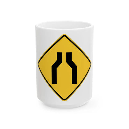 MUTCD-NY NYW3-11 (New York) (Road Sign) White Coffee Mug 15oz - Go Mug Yourself