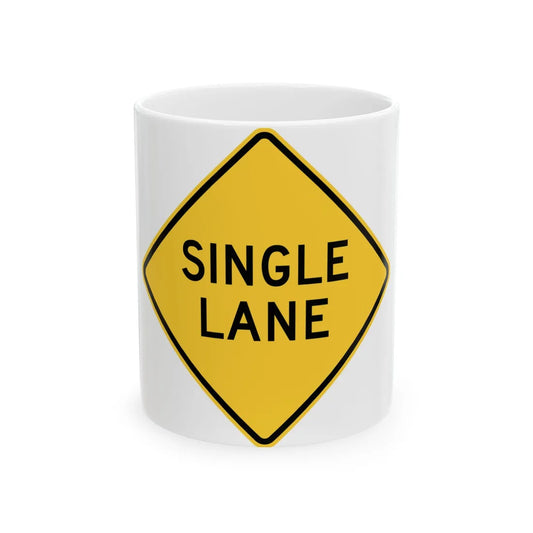 MUTCD-NY NYW3-14 (New York) (Road Sign) White Coffee Mug 11oz - Go Mug Yourself