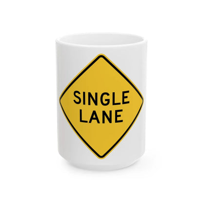 MUTCD-NY NYW3-14 (New York) (Road Sign) White Coffee Mug 15oz - Go Mug Yourself