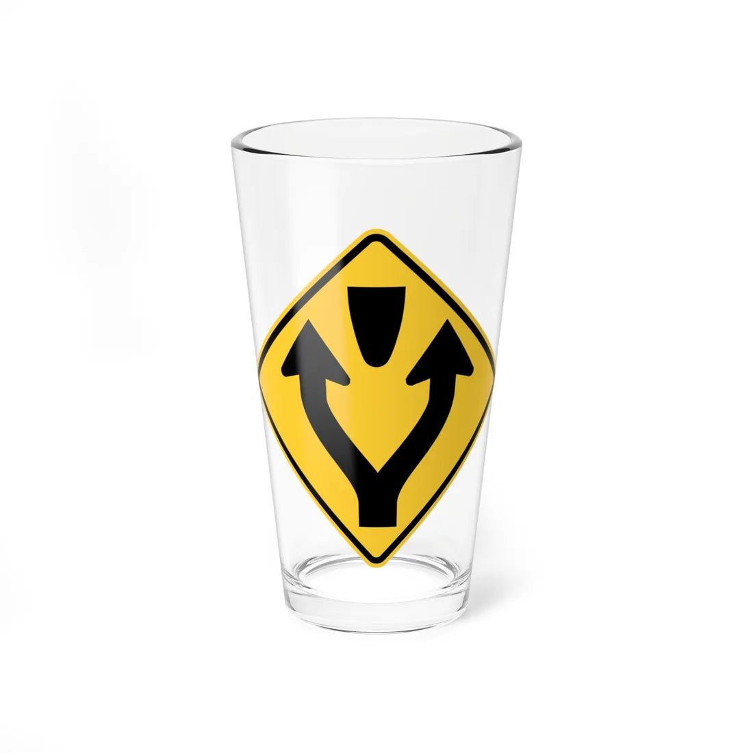 MUTCD-NY NYW3-4 (New York) (Road Sign) Pint Glass 16oz 16oz - Go Mug Yourself