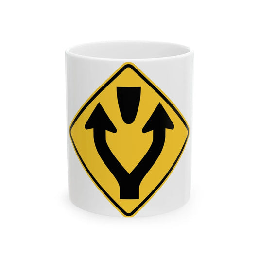 MUTCD-NY NYW3-4 (New York) (Road Sign) White Coffee Mug 11oz - Go Mug Yourself