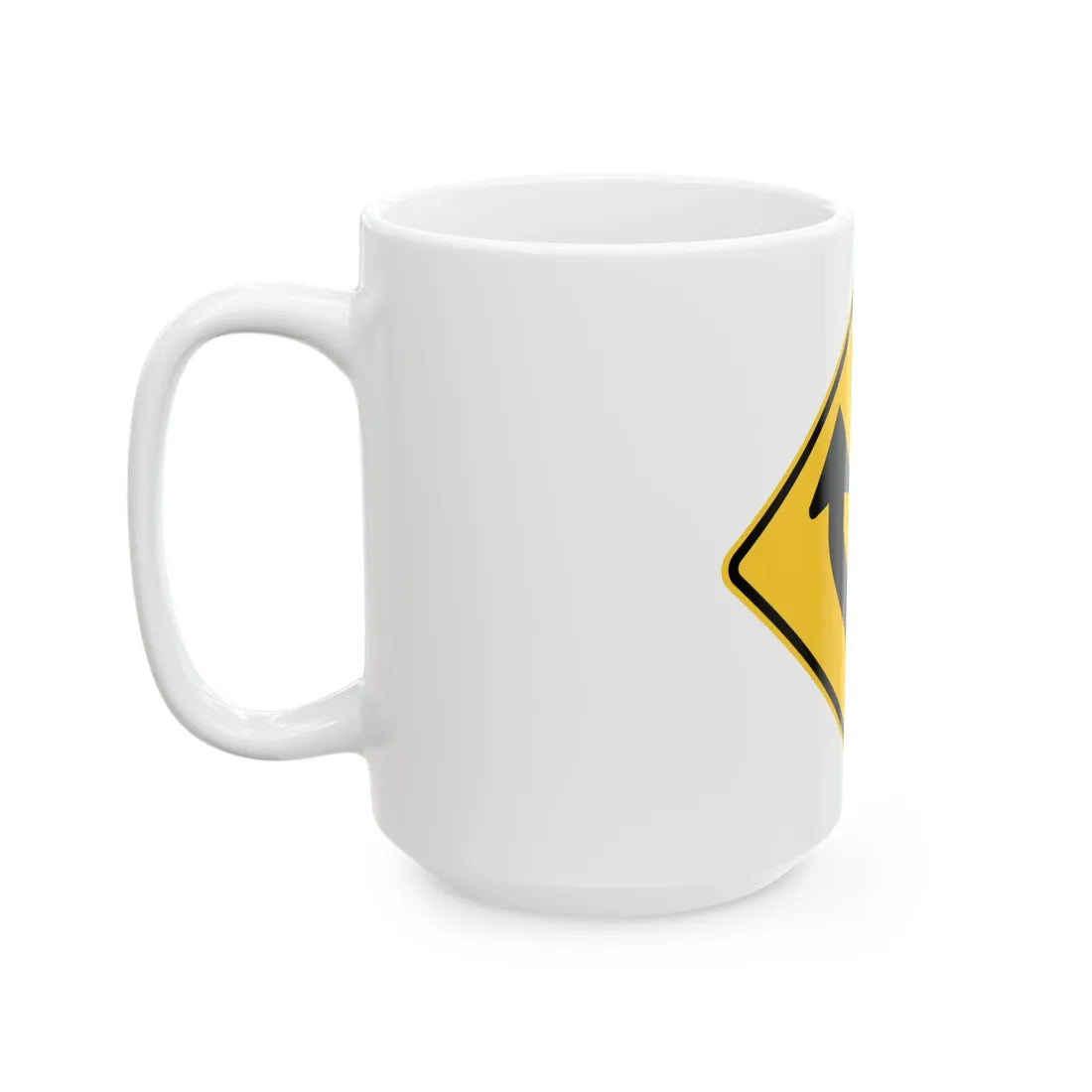 MUTCD-NY NYW3-4 (New York) (Road Sign) White Coffee Mug - Go Mug Yourself
