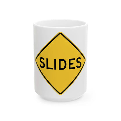 MUTCD-NY NYW4-15 (New York) (Road Sign) White Coffee Mug 15oz - Go Mug Yourself
