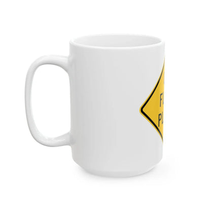 MUTCD-NY NYW7-8 (New York) (Road Sign) White Coffee Mug - Go Mug Yourself