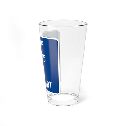 MUTCD-OH D10-H5a open text (Ohio) (Road Sign) Pint Glass 16oz - Go Mug Yourself