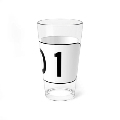 MUTCD-OH D10-H8a open text (Ohio) (Road Sign) Pint Glass 16oz - Go Mug Yourself