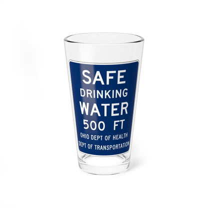 MUTCD-OH D5-H36 open text (Ohio) (Road Sign) Pint Glass 16oz 16oz - Go Mug Yourself