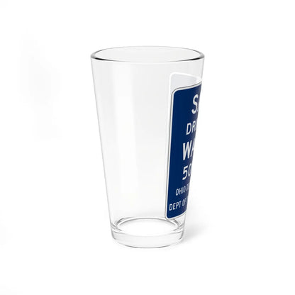 MUTCD-OH D5-H36 open text (Ohio) (Road Sign) Pint Glass 16oz - Go Mug Yourself