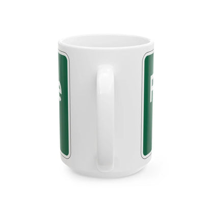 MUTCD-OH I-H2a (Ohio) (Road Sign) White Coffee Mug - Go Mug Yourself
