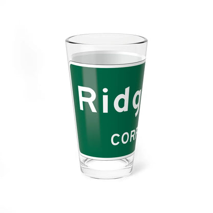MUTCD-OH I-H2a open text (Ohio) (Road Sign) Pint Glass 16oz - Go Mug Yourself
