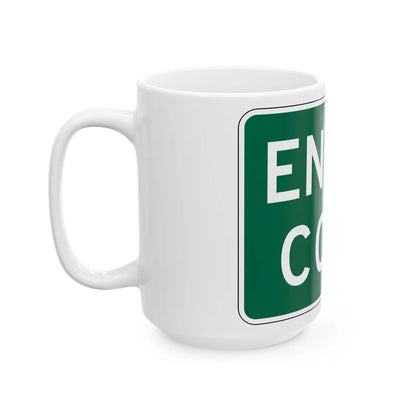 MUTCD-OH I-H2b (Ohio) (Road Sign) White Coffee Mug - Go Mug Yourself