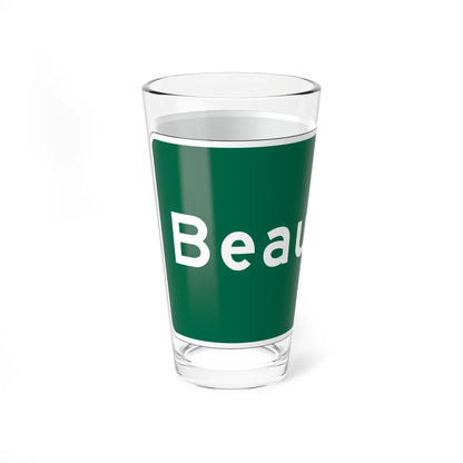 MUTCD-OH I-H2d open text (Ohio) (Road Sign) Pint Glass 16oz - Go Mug Yourself