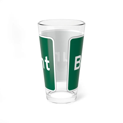 MUTCD-OH I-H2d open text (Ohio) (Road Sign) Pint Glass 16oz - Go Mug Yourself