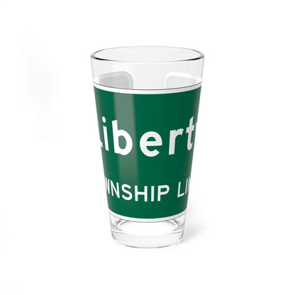 MUTCD-OH I-H2e open text (Ohio) (Road Sign) Pint Glass 16oz 16oz - Go Mug Yourself