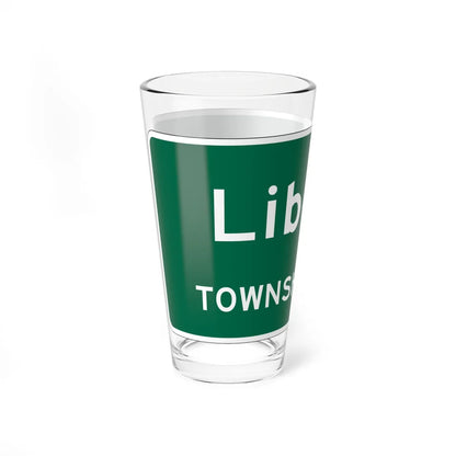 MUTCD-OH I-H2e open text (Ohio) (Road Sign) Pint Glass 16oz - Go Mug Yourself