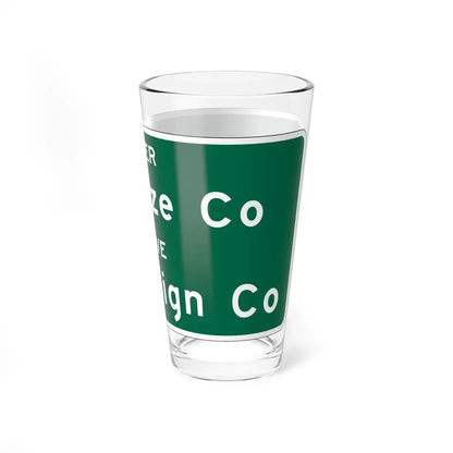 MUTCD-OH I-H2f (Ohio) (Road Sign) Pint Glass 16oz - Go Mug Yourself