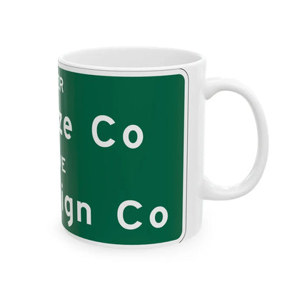 MUTCD-OH I-H2f (Ohio) (Road Sign) White Coffee Mug - Go Mug Yourself