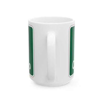 MUTCD-OH I-H2f (Ohio) (Road Sign) White Coffee Mug - Go Mug Yourself