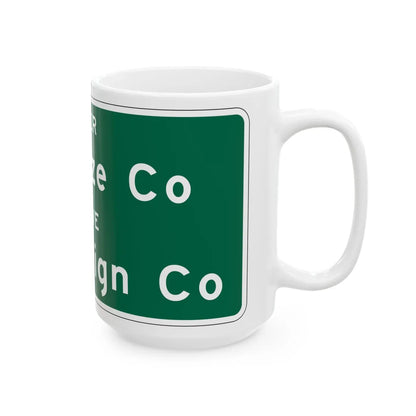 MUTCD-OH I-H2f (Ohio) (Road Sign) White Coffee Mug - Go Mug Yourself