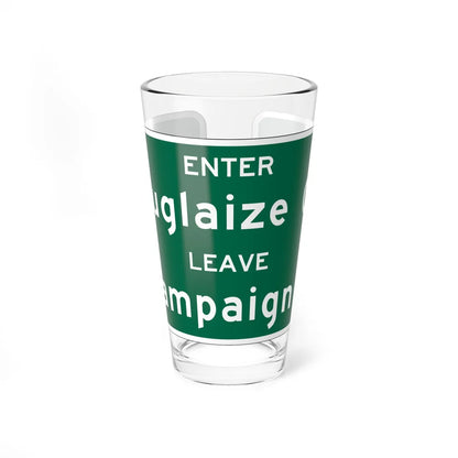 MUTCD-OH I-H2f open text (Ohio) (Road Sign) Pint Glass 16oz 16oz - Go Mug Yourself