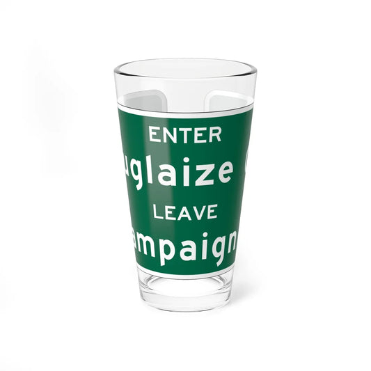 MUTCD-OH I-H2f open text (Ohio) (Road Sign) Pint Glass 16oz 16oz - Go Mug Yourself