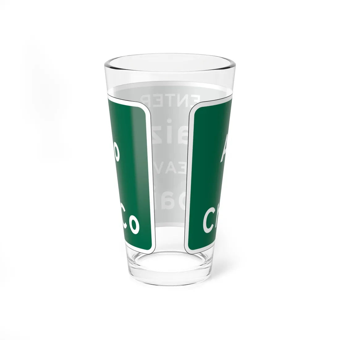 MUTCD-OH I-H2f open text (Ohio) (Road Sign) Pint Glass 16oz - Go Mug Yourself
