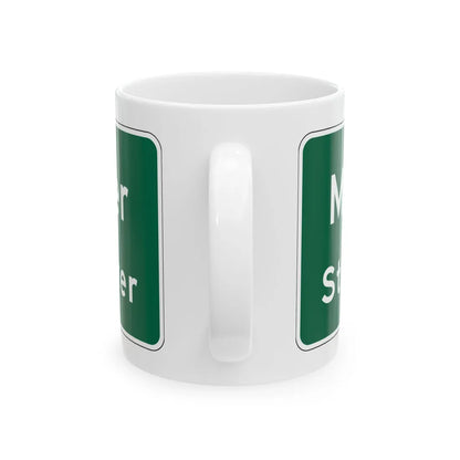 MUTCD-OH I-H3b (Ohio) (Road Sign) White Coffee Mug - Go Mug Yourself