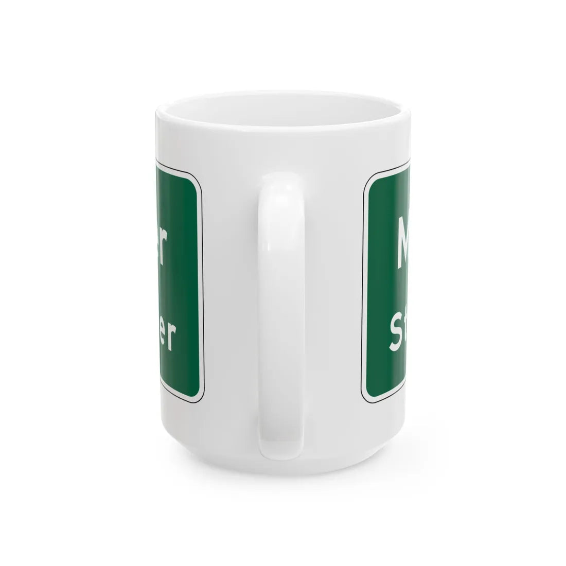 MUTCD-OH I-H3b (Ohio) (Road Sign) White Coffee Mug - Go Mug Yourself