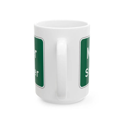 MUTCD-OH I-H3b (Ohio) (Road Sign) White Coffee Mug - Go Mug Yourself