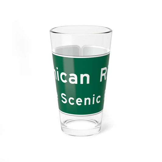 MUTCD-OH I-H3b open text (Ohio) (Road Sign) Pint Glass 16oz 16oz - Go Mug Yourself