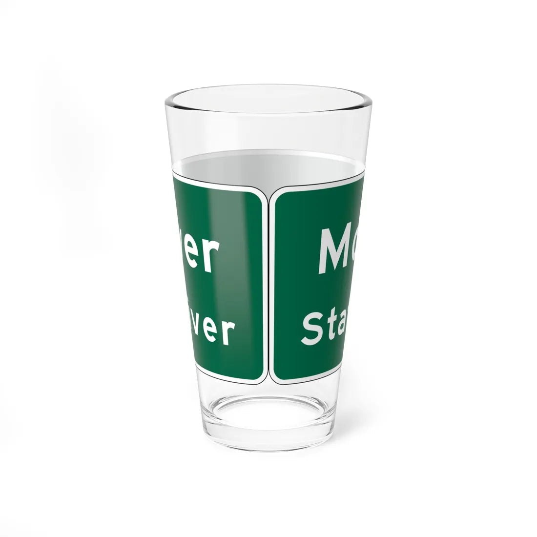 MUTCD-OH I-H3b open text (Ohio) (Road Sign) Pint Glass 16oz - Go Mug Yourself
