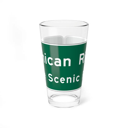 MUTCD-OH I-H3b open text (Ohio) (Road Sign) Pint Glass 16oz - Go Mug Yourself