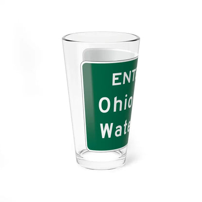 MUTCD-OH I-H3d (Ohio) (Road Sign) Pint Glass 16oz - Go Mug Yourself