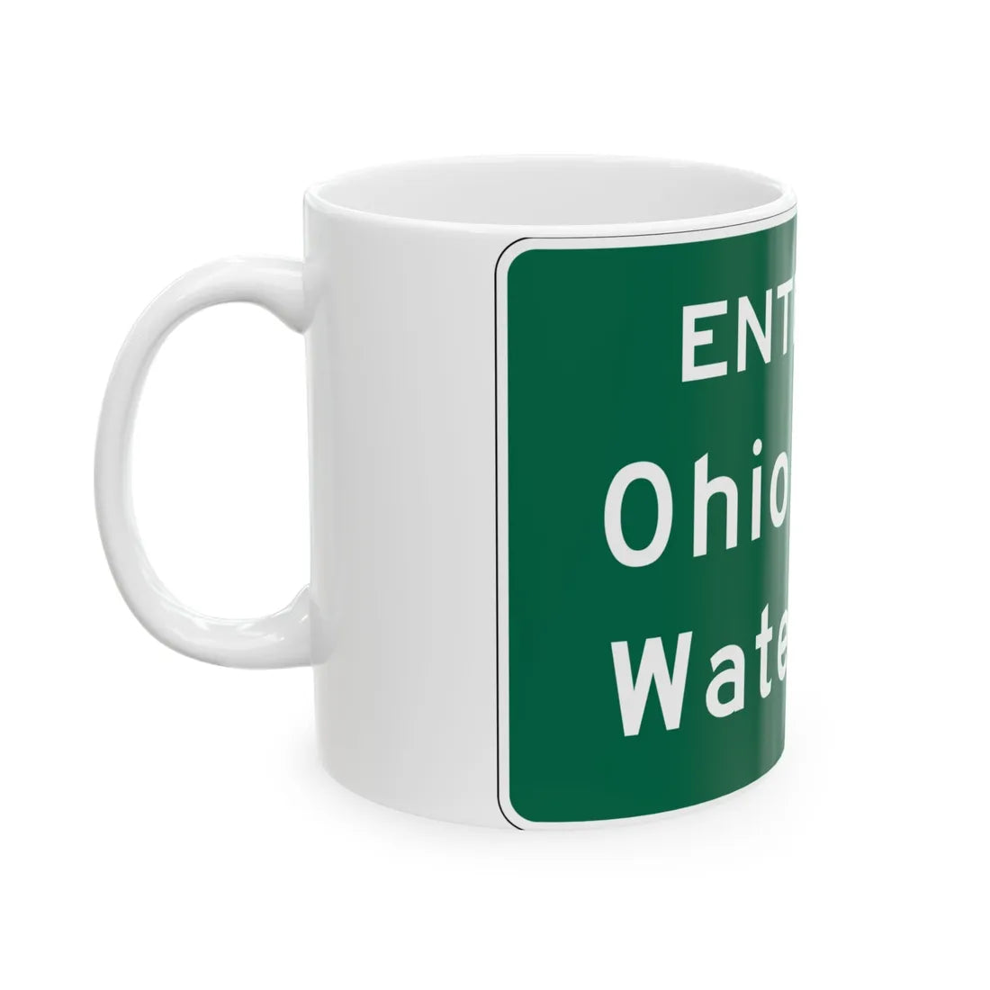 MUTCD-OH I-H3d (Ohio) (Road Sign) White Coffee Mug - Go Mug Yourself