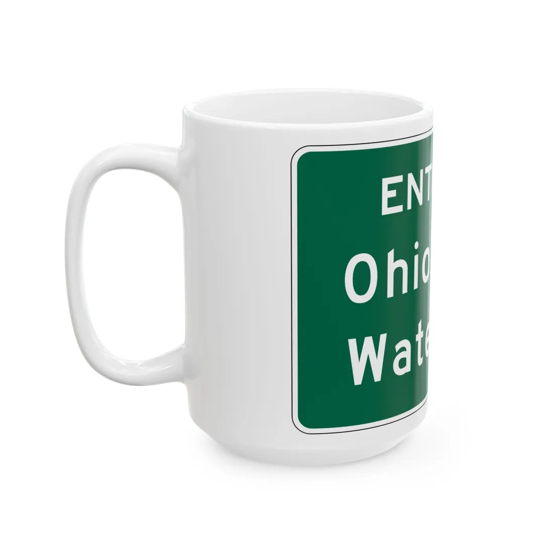 MUTCD-OH I-H3d (Ohio) (Road Sign) White Coffee Mug - Go Mug Yourself