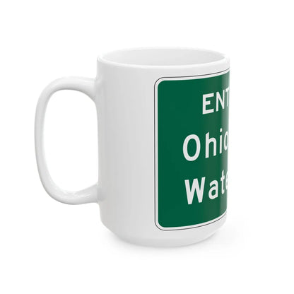 MUTCD-OH I-H3d (Ohio) (Road Sign) White Coffee Mug - Go Mug Yourself