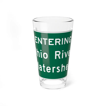 MUTCD-OH I-H3d open text (Ohio) (Road Sign) Pint Glass 16oz 16oz - Go Mug Yourself