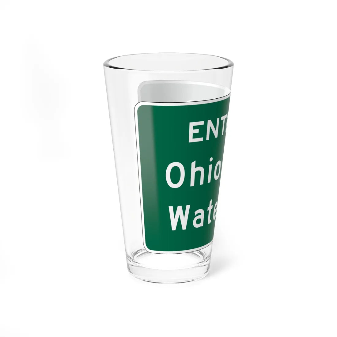 MUTCD-OH I-H3d open text (Ohio) (Road Sign) Pint Glass 16oz - Go Mug Yourself