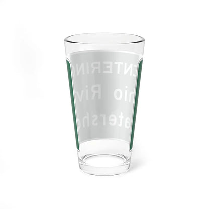 MUTCD-OH I-H3d open text (Ohio) (Road Sign) Pint Glass 16oz - Go Mug Yourself