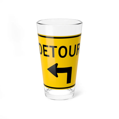 MUTCD-OH M4-H9L warning (Ohio) (Road Sign) Pint Glass 16oz 16oz - Go Mug Yourself