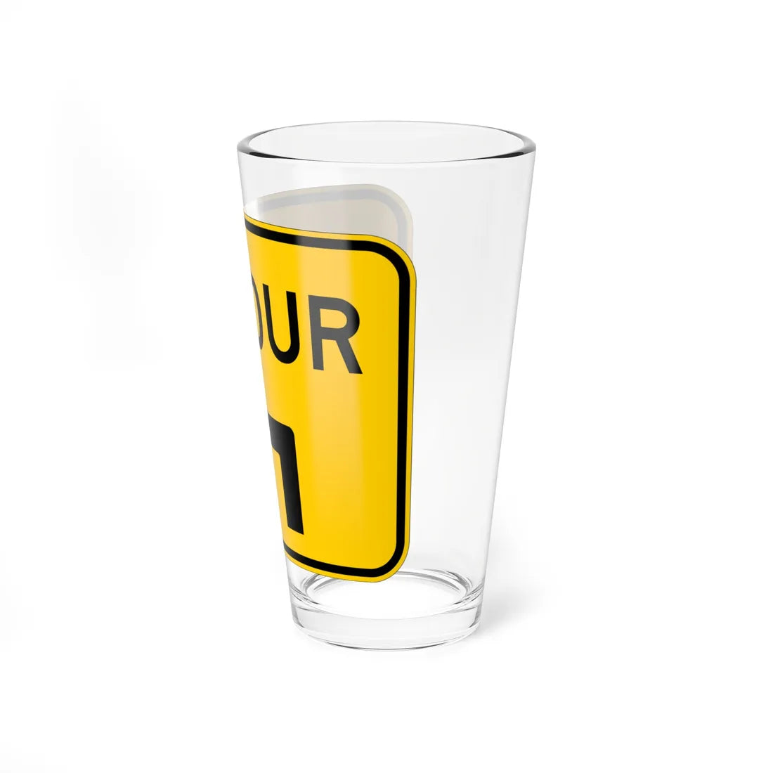 MUTCD-OH M4-H9L warning (Ohio) (Road Sign) Pint Glass 16oz - Go Mug Yourself