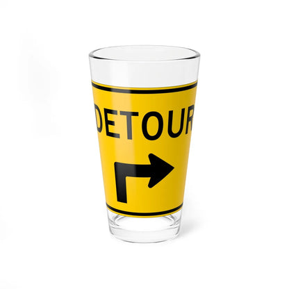 MUTCD-OH M4-H9R warning (Ohio) (Road Sign) Pint Glass 16oz 16oz - Go Mug Yourself