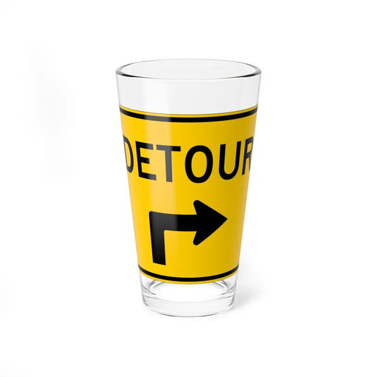 MUTCD-OH M4-H9R warning (Ohio) (Road Sign) Pint Glass 16oz 16oz - Go Mug Yourself