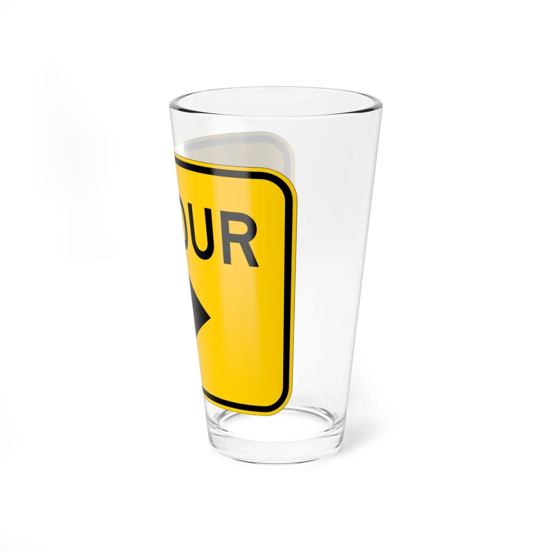 MUTCD-OH M4-H9R warning (Ohio) (Road Sign) Pint Glass 16oz - Go Mug Yourself