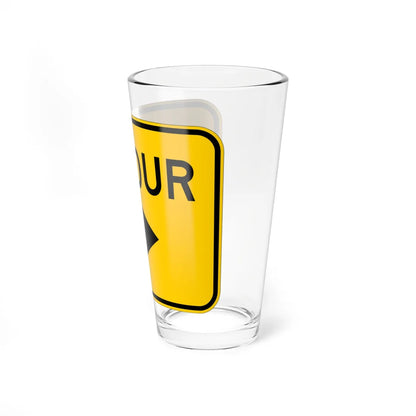 MUTCD-OH M4-H9R warning (Ohio) (Road Sign) Pint Glass 16oz - Go Mug Yourself