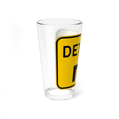 MUTCD-OH M4-H9R warning (Ohio) (Road Sign) Pint Glass 16oz - Go Mug Yourself