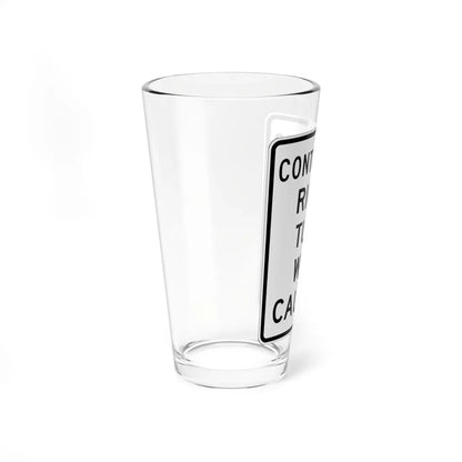 MUTCD-OH R10-H5b (Ohio) (Road Sign) Pint Glass 16oz - Go Mug Yourself