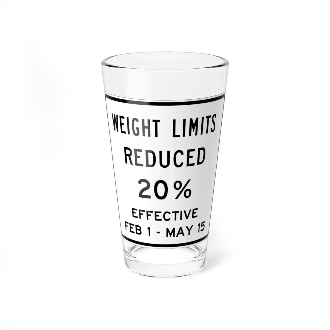 MUTCD-OH R12-H17 (Ohio) (Road Sign) Pint Glass 16oz 16oz - Go Mug Yourself