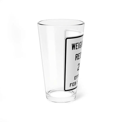 MUTCD-OH R12-H17 open text (Ohio) (Road Sign) Pint Glass 16oz - Go Mug Yourself